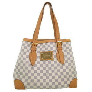 Louis Vuitton Damier Azur White Hampstead MM Tote Bag